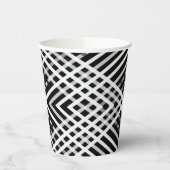 黒と白と灰色の絡ストライプみ合った文字 紙コップ (左)