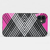 黒と白と灰色の絡ストライプみ合った文字 Case-Mate iPhoneケース (裏面(横))