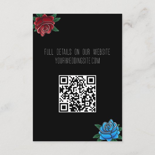 黒と白と結婚入れ墨、バラ入れ エンクロージャーカード (裏面)