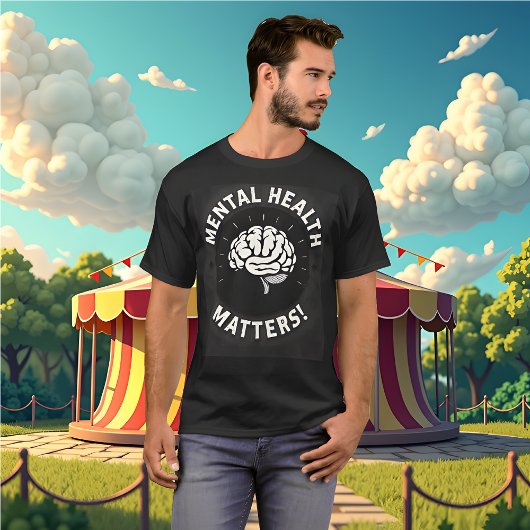 黒と白と脳 – メンタルヘルス問題 Tシャツ