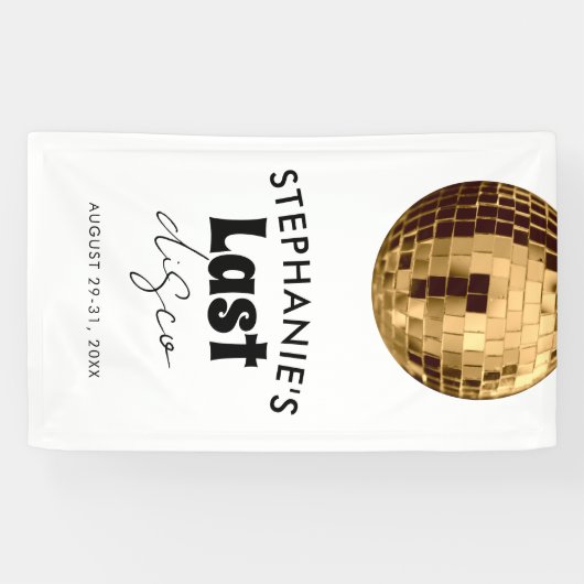 黒と白と金ゴールド最後のディスコバチェロレッテ 横断幕 (横)