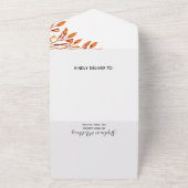 黒と白と錆の紅葉結婚の オールインワン招待状 (外側)