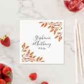 黒と白と錆の紅葉結婚の スタンダードカクテルナプキン (インサイチュ)