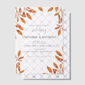 黒と白と錆の紅葉結婚の ベラム紙招待状 (オフセット (招待状))