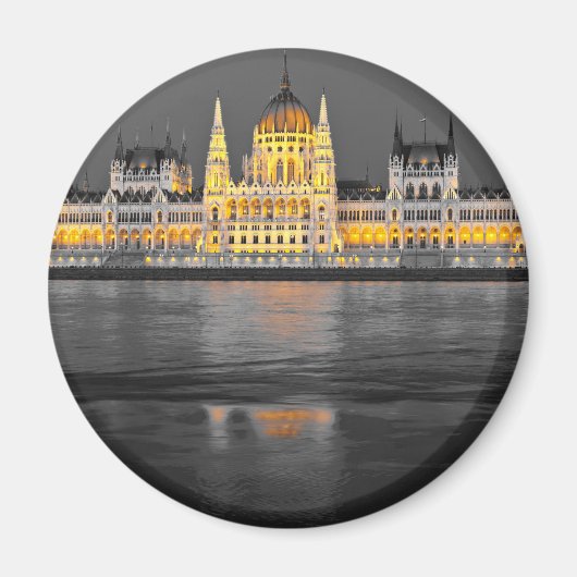 黒と白と黄色のブダペスト灯 マグネット (正面)