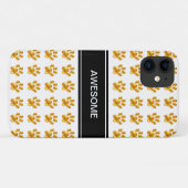 黒と白にゴールドの足跡とカリグラフィー Case-Mate iPhoneケース (裏面(横))