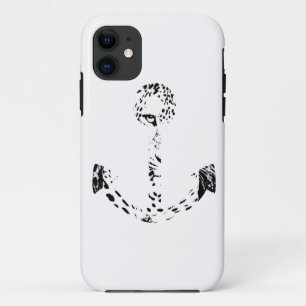 黒と白のいかりヒョウアイオーバーレイ iPhone 11 ケース