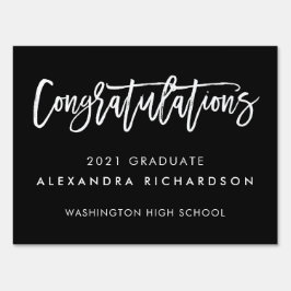 黒と白のお祝いの卒業生 アウトドアサイン