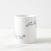 黒と白のお花の模様のマグカップ コーヒーマグカップ (中央)