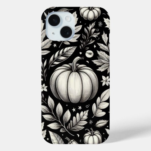 黒と白のかぼちゃ Case-Mate iPhoneケース (裏面)