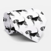 黒と白のかわいいビーグル犬のパターン ネクタイ (ロール)