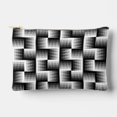 黒と白のこぎり歯グラデーションパターン アクセサリーポーチ (正面)