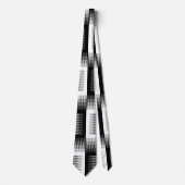 黒と白のこぎり歯グラデーションパターン ネクタイ (正面)