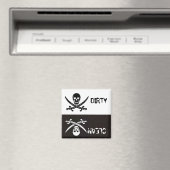 黒と白のどくろが交差した剣を汚れなく汚す マグネット (インサイチュ (食洗機))