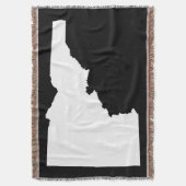 黒と白のアイダホ図形 スローブランケット (正面縦)