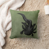 黒と白のアクソロトル・アート クッション (ブランケット)