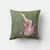 黒と白のアクソロトル・アート クッション (裏面)