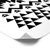 黒と白のアステカ幾何学ベクトルパターン ポスター (角)