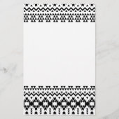 黒と白のアステカ幾何学ベクトルパターン 便箋 (正面)