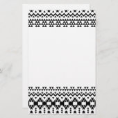 黒と白のアステカ幾何学ベクトルパターン 便箋 (正面/裏面)