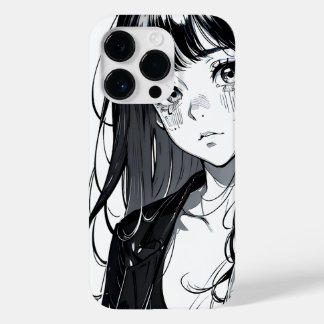黒と白のアニメガール Case-Mate iPhone 14 PROケース