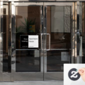 黒と白のアパートの名前と電話番号のリース情報 ウィンドウサイン (オフィスドア)