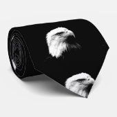 黒と白のアメリカのハゲのイーグルタイ ネクタイ (ロール)