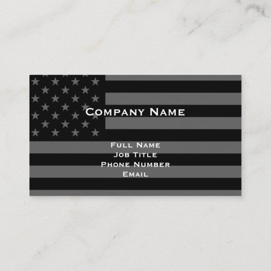 黒と白のアメリカの名刺 名刺 (裏面)