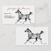 黒と白のアラビア馬 名刺 (正面/裏面)