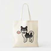 黒と白のアルaskan Klee Kai 犬 愛 トートバッグ (正面)
