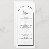 黒と白のアーチ結婚のメニューカード 招待状 (正面/裏面)