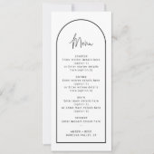 黒と白のアーチ結婚のメニューカード 招待状 (正面)