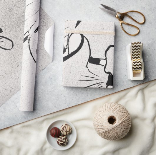 黒と白のアート ジェーン・アブリル by トゥールーズ・ロートレック ラッピングペーパー (クラフト)