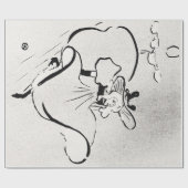 黒と白のアート ジェーン・アブリル by トゥールーズ・ロートレック ラッピングペーパー (フラット)