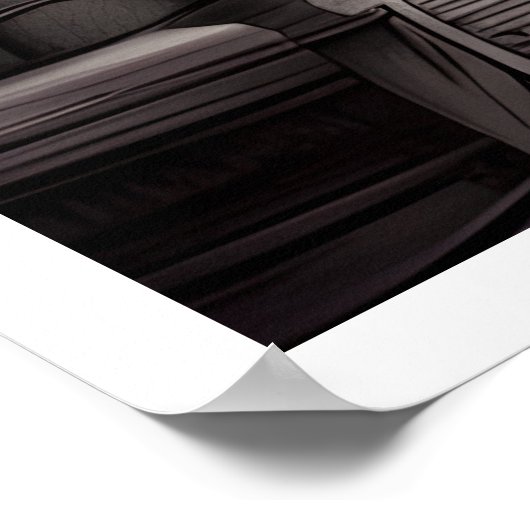 黒と白のアールデコ階段はどこへ？ポスター ポスター (角)