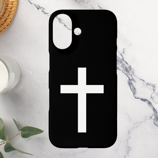 黒と白のイエス・キリストの十字架 Case-Mate iPhoneケース