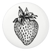 黒と白のイチゴのキャビネット引き出しメイクアップ セラミックノブ (正面)