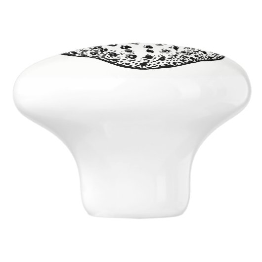 黒と白のイチゴのキャビネット引き出しメイクアップ セラミックノブ (側面)