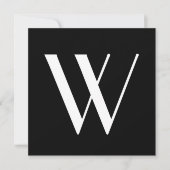 黒と白のイニシャル 招待状 (正面)