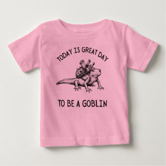 黒と白のイモリの冒険スケッチイラスト ベビーTシャツ