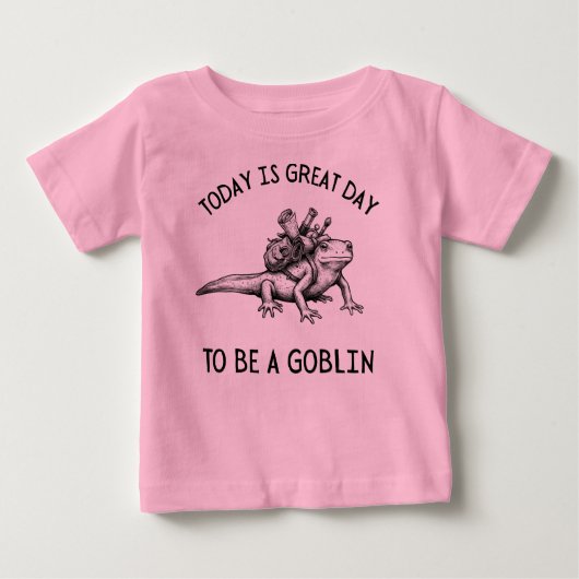 黒と白のイモリの冒険スケッチイラスト ベビーTシャツ (正面)