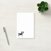 黒と白のイラストで描かれたかわいいビーグル犬 ポストイット (オフィス)