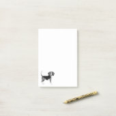 黒と白のイラストで描かれたかわいいビーグル犬 ポストイット (デスク上)