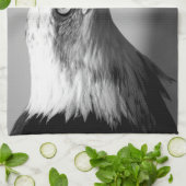 黒と白のイーグルアイ キッチンタオル (折り畳み)