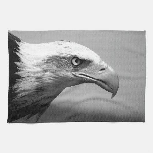 黒と白のイーグルアイ キッチンタオル (横)