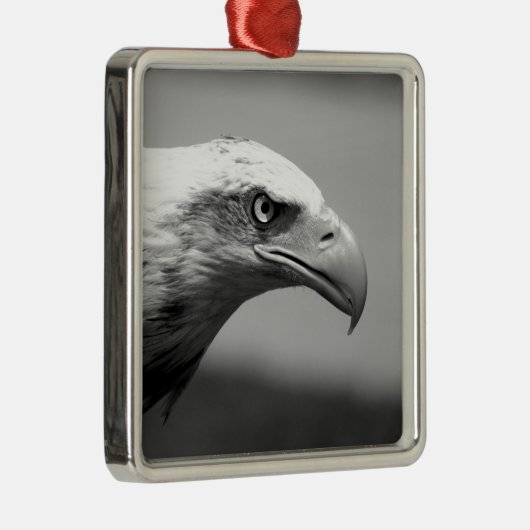 黒と白のイーグルアイ メタルオーナメント (右)