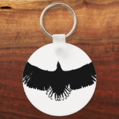 黒と白のイーグルシルエット キーホルダー (正面)