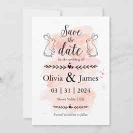 黒と白のイースターの日付を保結婚存 招待状