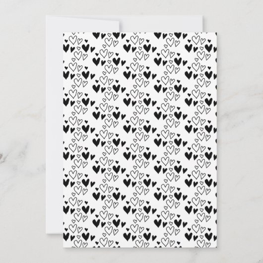 黒と白のイースターの日付を保結婚存 招待状 (裏面)