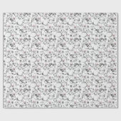 黒と白のイースターエッグ、チックス&春の花 ラッピングペーパー (フラット)